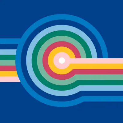 Colourful circle on dark blue background