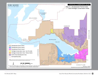 Map of development permit areas 1-3 and heritage conservation areas