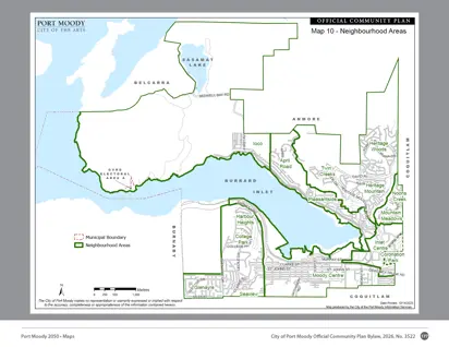 Map depicting neighbourhood areas