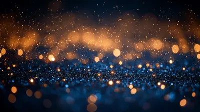 Golden glitter against a dark background