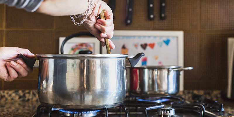 Pot on a stove