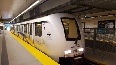 skytrain at the station in Port Moody