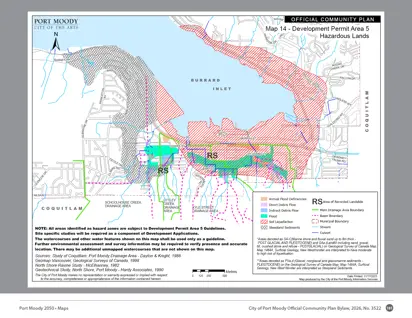 Map depicting permit area 5 hazardous lands