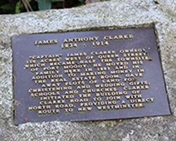 Stone marker for James Clarke