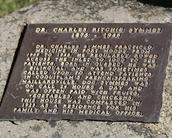 Stone marker for Dr. Charles Symmes