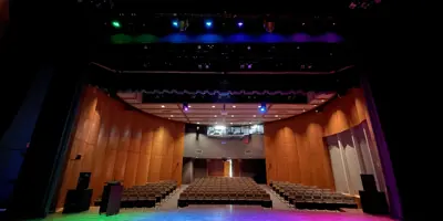View of the seating from the stage perspective