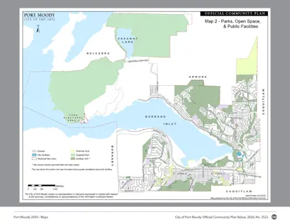 Map depicting parks, open space, and public facilities