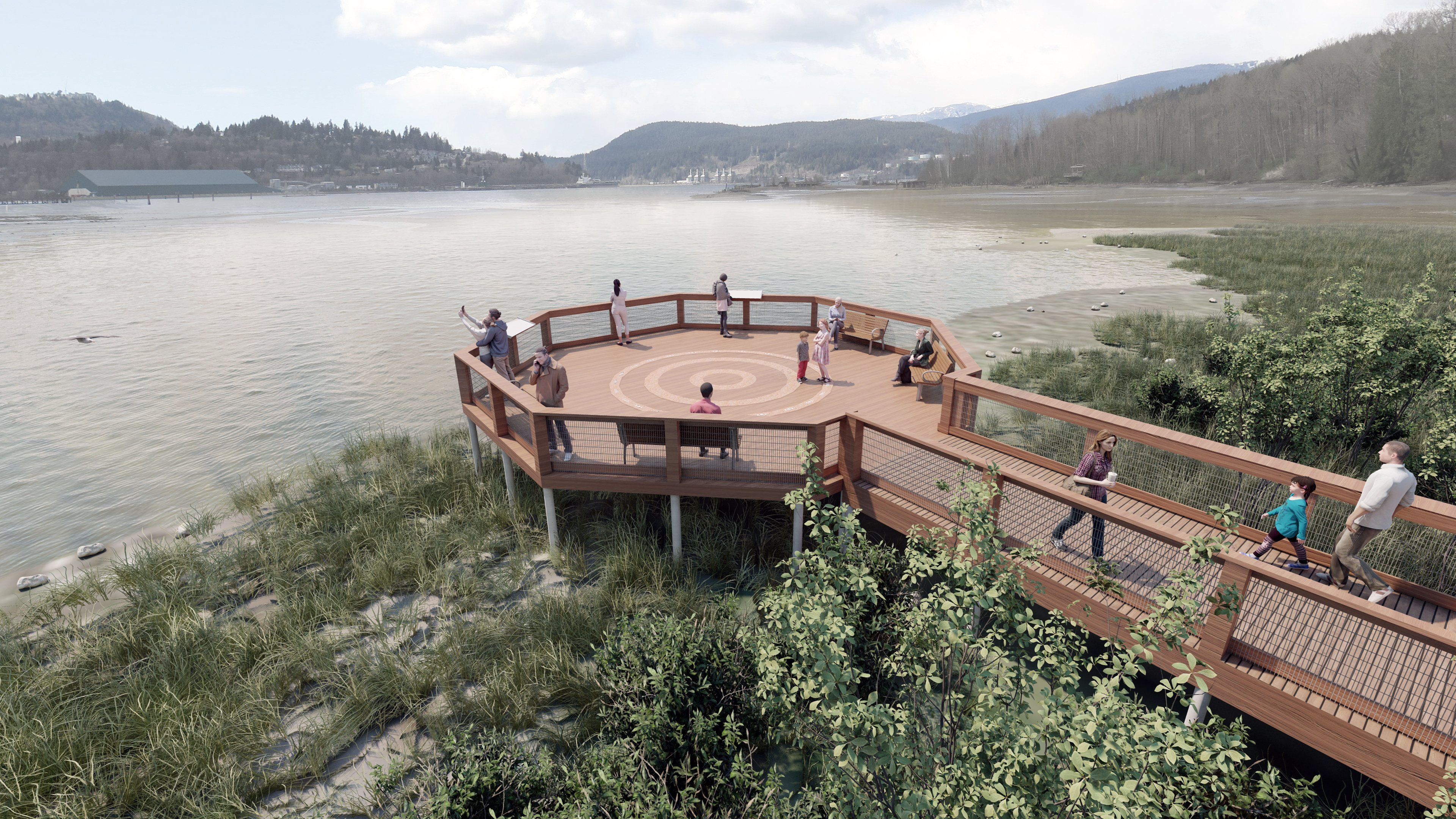 Boardwalk rendering over looking south