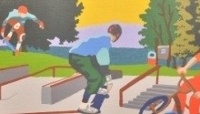 HMES Daven & Jaxson with Tammy Pilon, Skatepark