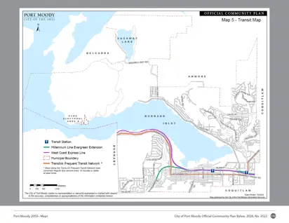 Map depicting transit