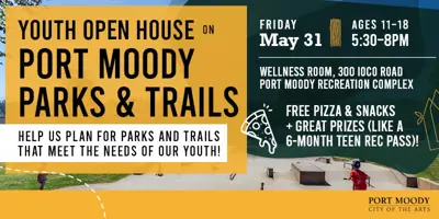 Youth aged 11 to 18 are invited to share their thoughts on the future of Port Moody’s parks and trails