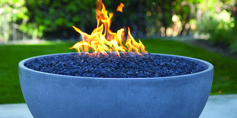 Backyard gas fueled fire pit
