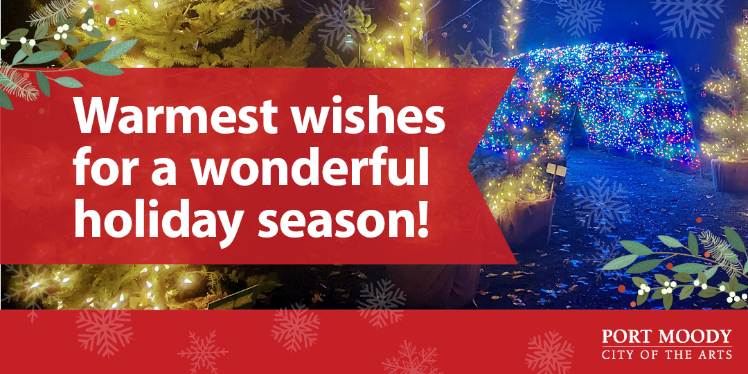 Banner saying Warmest wishes for a wonderful holiday season