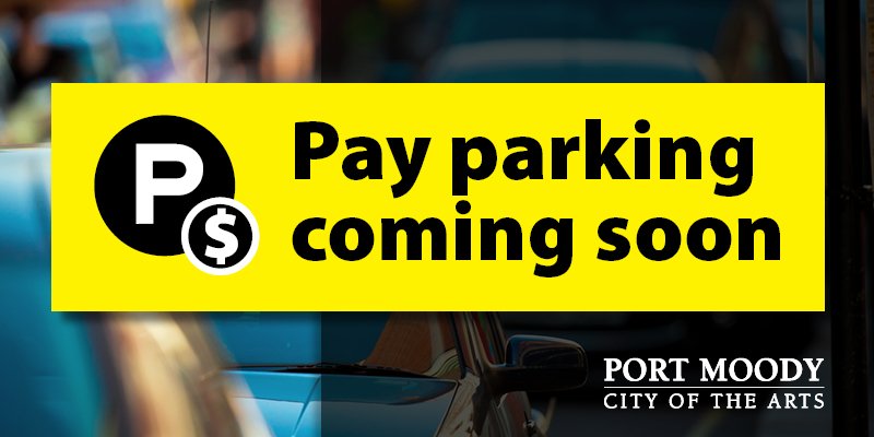 text reading pay parking is coming soon