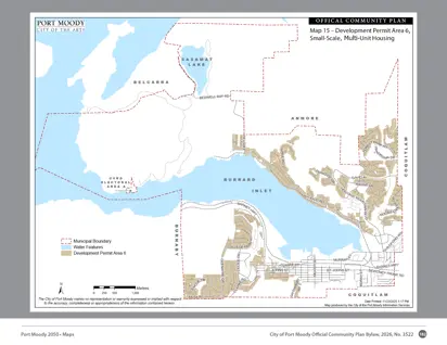 Map depicting development permit area 6, small scale multi unit housing