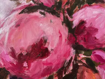 Painting of a peony by Pam Zenkawich 