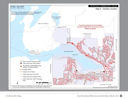 Map depicting sanitary system