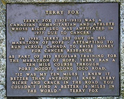 Stone marker for Terry Fox