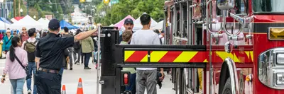 Fire Rescue staff at Car-Free Day