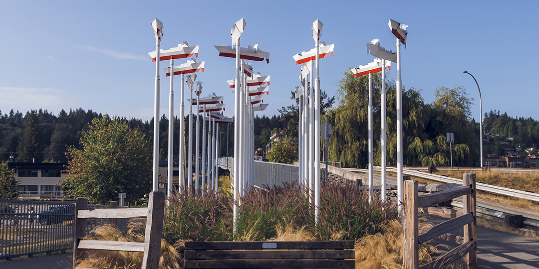freighter ships wind sculpture in Rocky Point Park