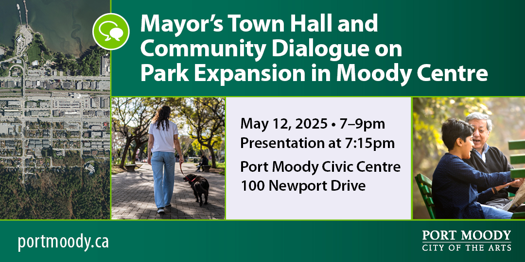 Mayor's Town Hall and community dialogue on park expansion announcement banner