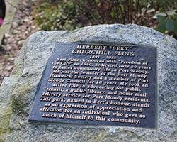 Stone marker for Bert Flinn