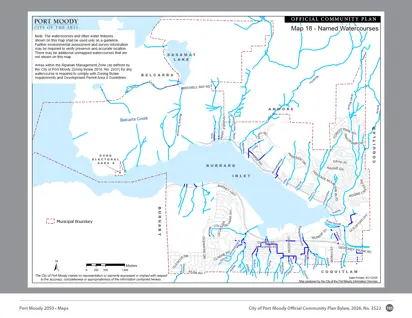 Map depicting named watercourses