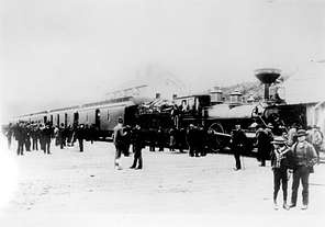 Arrival of the first trans-continental train